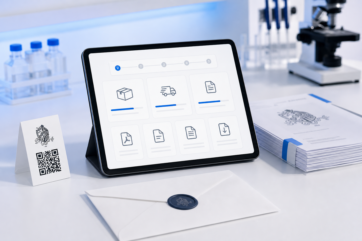 Research order support and COA documentation workflow